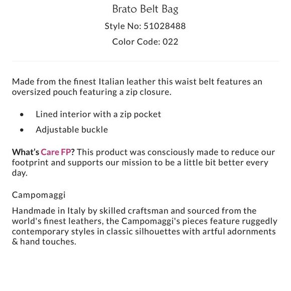 Campomaggi x Free People Brato Leather Belt/Sling Bag in True Cognac - Picture 4 of 12